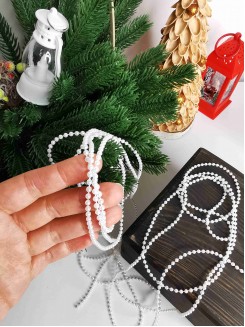 Бусы на нитке 3мм (белый), метр